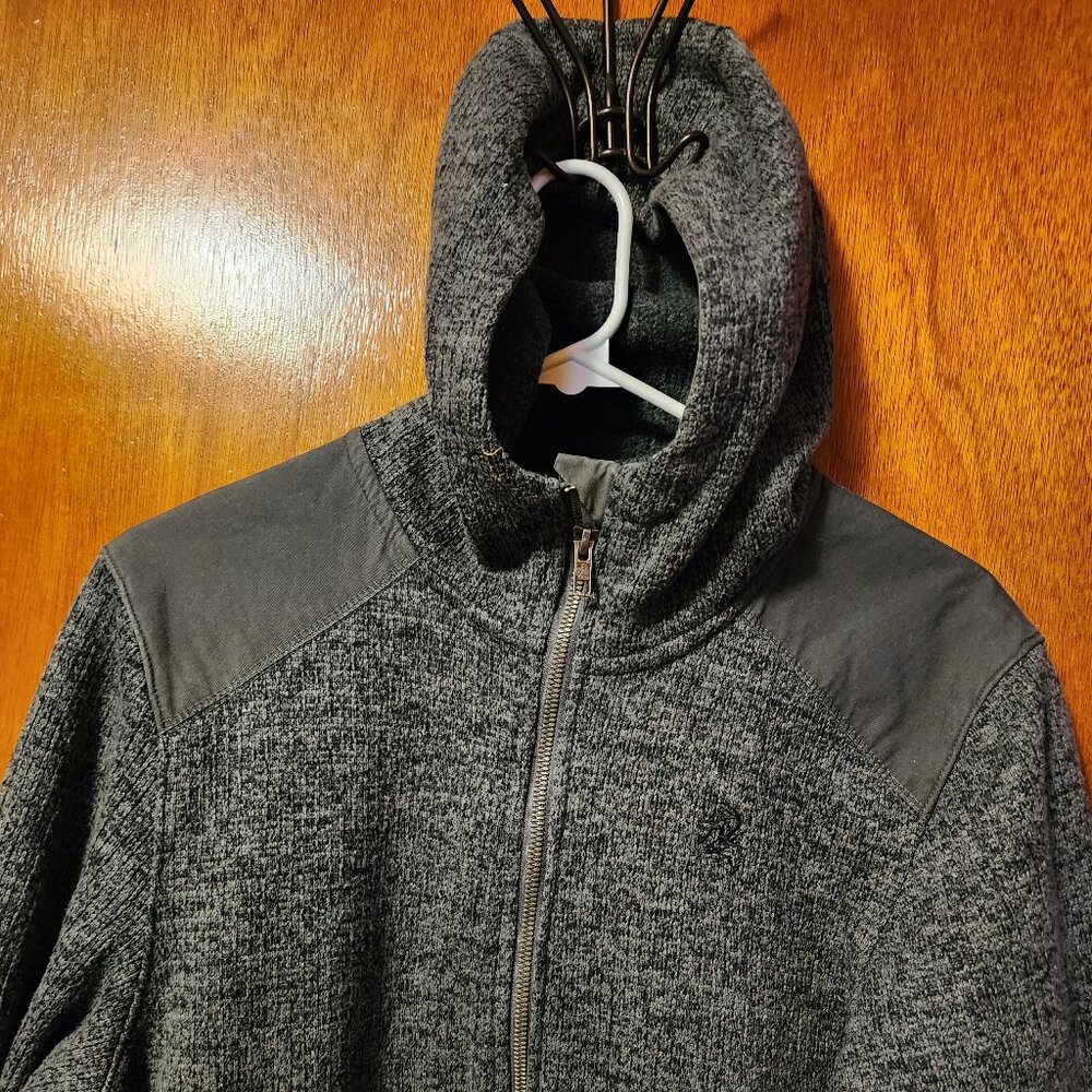 Women's Large Legendary Whitetails Gray Full Zip Fleece Lined Hooded Jacket